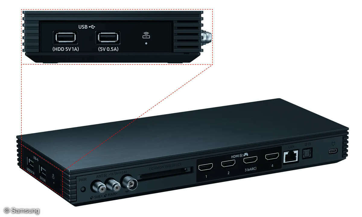 Samsung GQ75QN990F im Test: Wireless One Connect Box
